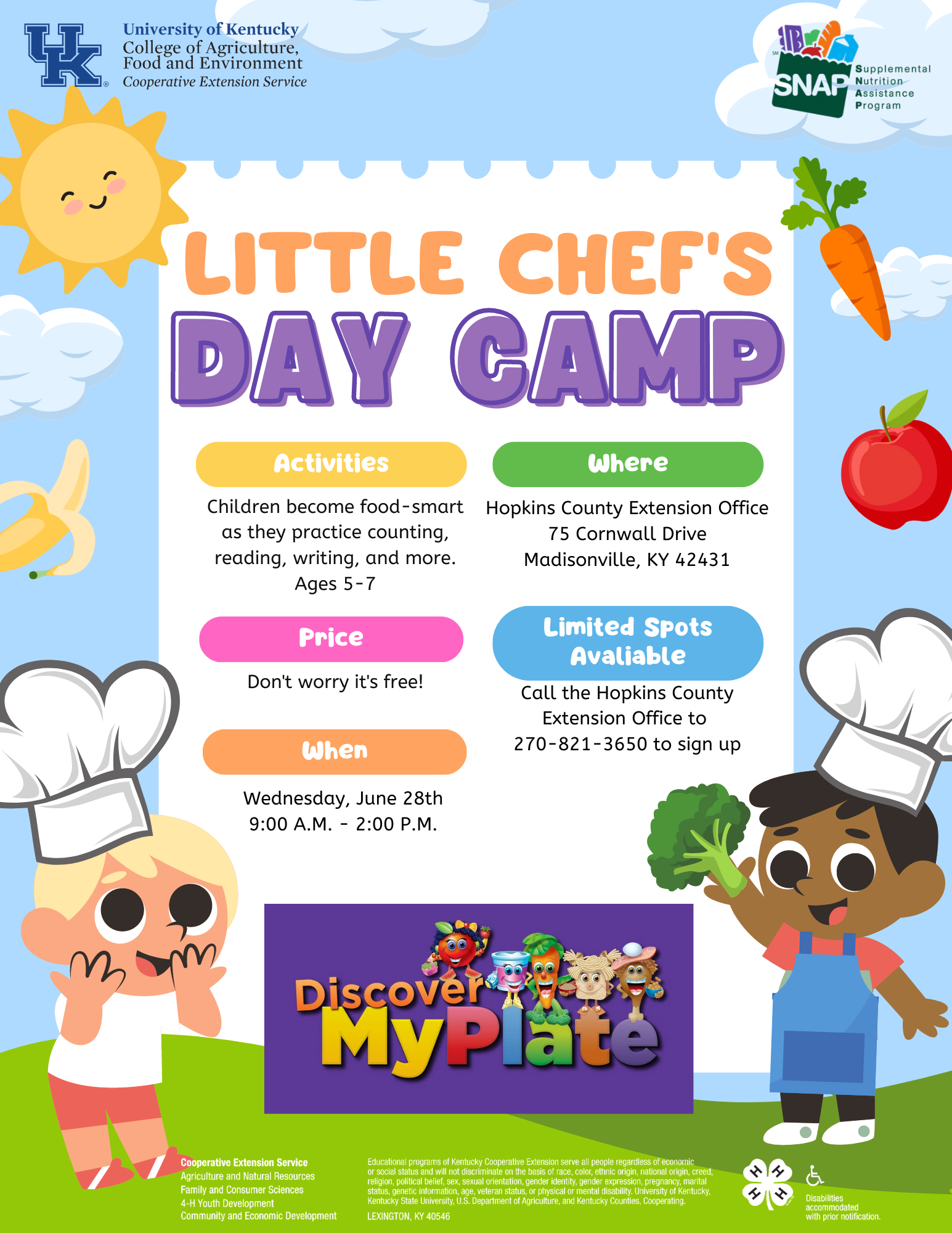 Little Chef s Day Camp Hopkins County Extension Office